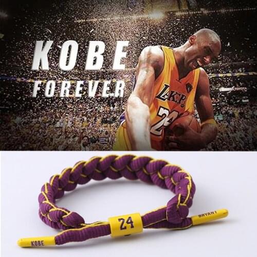 Basketball Kobe Star Same Sports Charm Bracelet For Women Men Friendship Rope Bracelet Adjustable Bangles Lucky Wish Jewelry