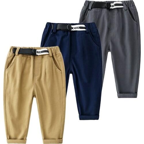Fashion Toddler Boys Trousers Fall Spring Children Cargo Pants Adjustable Waist Kids Clothes