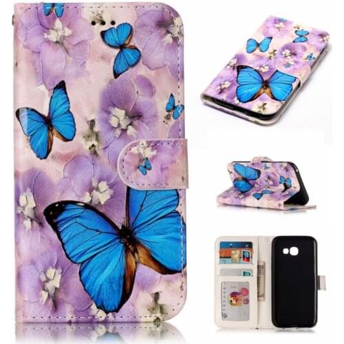 For Samsung A5 A3 2017 Cases Butterfly Pattern Wallet PU Leather Phone Case For Galaxy J3 2017 J3 J310 J2 Prime Phone Cover
