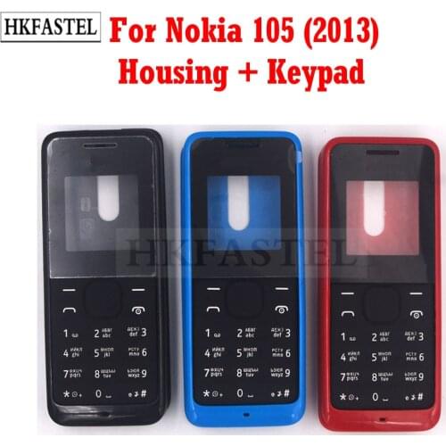 HKFASTEL New High Quality Housing For Nokia 105 2013 year version Mobile Phone Cover Case + English / Russian Keypad