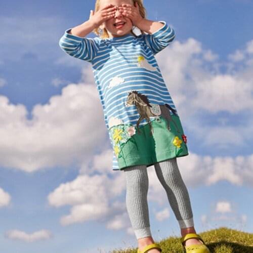 BFORTUNE Children Dresses Kids Girls Dress Striped Long Sleeve Childrens Clothing Kids Girls Summer Dress Vestido Infantil Robe