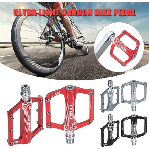 ENLEE Flat Bike Pedals Aluminium Alloy Bicycle Wide Platform Pedals MTB Mountain Bike Pedals Universal Cycling Road Pedals