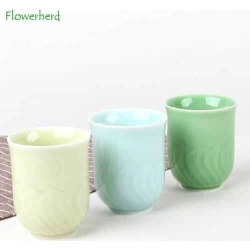 Ceramic Porcelain Tea Cup Teaware Kung Fu Tea Cup Set Celadon Creative Tea Cup Home Practical Water Cup