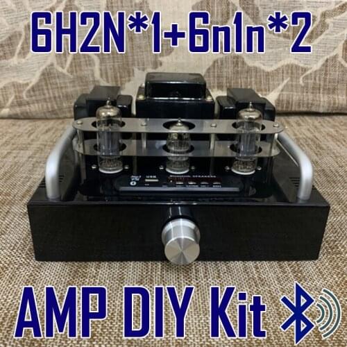 DIY Kit Desktop Power Amplifier Bluetooth Module Vacuum Tube 6N2 or 6H2N 6n1n Home HiFi Audio Amplificador Non-Finished Product