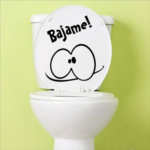 Creative Funny Toilet Seat Decals Bathroom Decor Spanish Toilet Seat Stickers Wall Mural Art Decoration Waterproof Poster