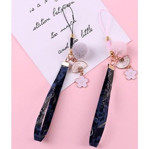 Cute Mobile phone Lanyard Key Chains Women Girl New Year Practical Keyring Gift Japanese Transfer Fans Bag Charm Keychains