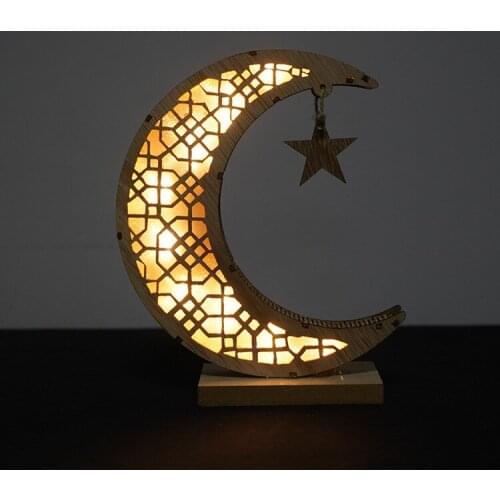 Muslim Crafts Decoration Ramadan Gifts Luminous Wooden Gifts Home Modern Decoration Display Crafts