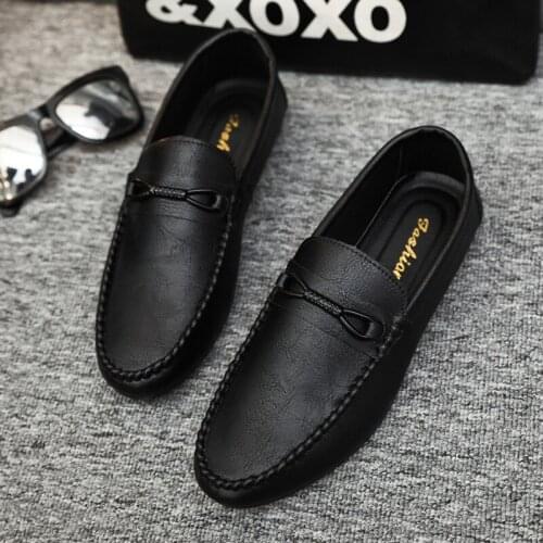 Summer New Fashion Mens Loafers Soft Leather Moccasin High-Quality Leather Shoes Mens Lightweight Non-Slip Flat Driving Shoes