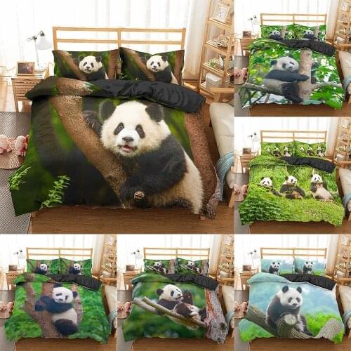 Panda Bedding Set 2/3Pcs Duvet Cover & Pillowcase(s) 3D Printed Quilt Cover Home Textile Gift