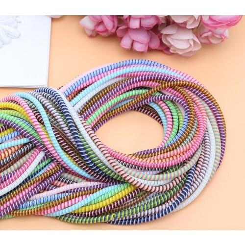 New 30PCS/lot 1.4M 3 in 1 TPU spiral USB Charging cable cord protector cable winder for iphone for samsung USB Cable Protection