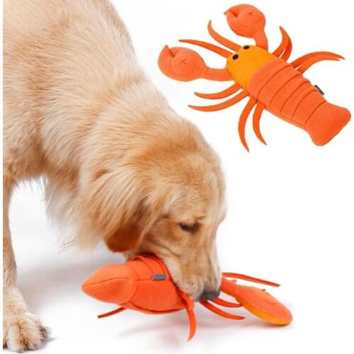 New Dogs Plush Toys Chew Sound Seafood Lobster IQ Training Sniff Pet Supplies Bite Molars Hide Dog Funny Toys