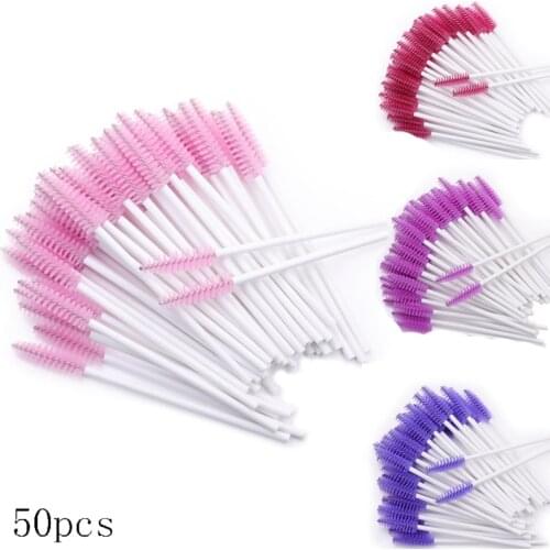 50Pcs/Pack Disposable Eyelash Brushes Eye Lashes Cosmetic Brush Mascara Wands Eyelashes Extension makeTool Spoolers Makeup Tools