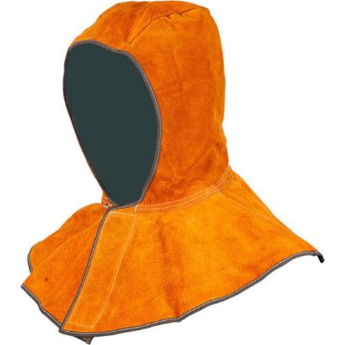 Professional Welding Hood Split Cowhide Leather Welder Hat Mesh Cotton Stitched Heat Insulation Welding Helmet