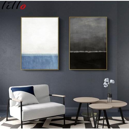 Watercolor forest abstract canvas poster nordic landscape wall art print painting decor Scandinavian image home decor