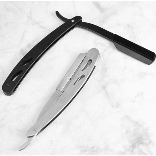 Beard Shaver Manual Foldable Barber Hair Trimmer Stainless Steel Hairdressing Face Beard Clipper Straight Edge Barber Razor