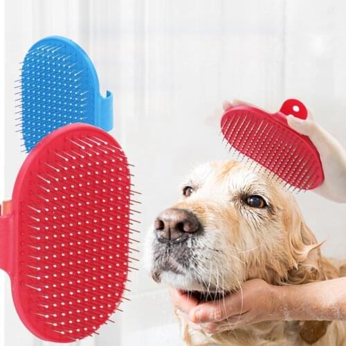 Pet Dog Cat Bath Brush Comb Rubber Glove Hair Fur Grooming Massaging Massage Pin 2021 New Pet Shower Dog Brush Pets Supplies