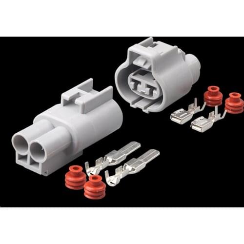 1Sets Tyco 2 Pin Female Male electronic fan plug auto connector 4.8mm Series 176146-6 176143-6 For Toyota Buick Excelle RAV4