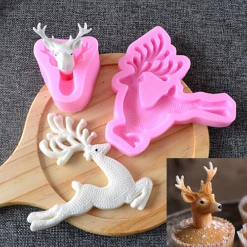 Christmas elk silicone fandont mold Silica gel moulds Christmas elk Chocolate molds candy mould silicone molds gumpaste moulds
