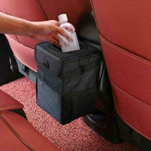 Foldable Waterproof Car Trash Auto Car Accessories Organizer Garbage Dump For Trash Can Cars Storage Pockets Closeable Portable