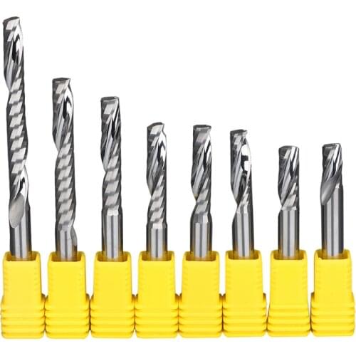 1pc 8mm Single Flute Spiral Cutter TOP Qualit CNC Router bits for wood Acrylic PVC MDF End Mill Carbide Milling Cutters