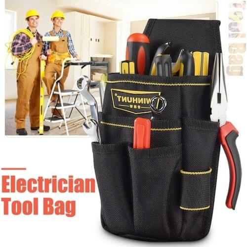 Electrician Tool Pouch Waist Bag Multi-function Screwdriver Hammer Wrench Drill Storage Tool Bag With Adjustable Belt