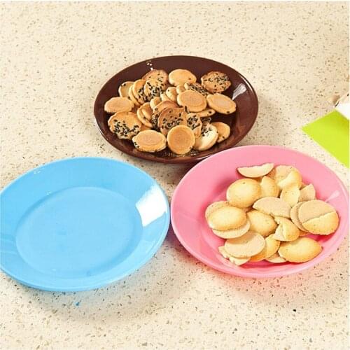 Colorful Plates Food Snacks Dishes Cookies Trays Food Grade PP Saucer Salad Fast Party Saucer Picnic Dishes Dinnerware 2pcs/set