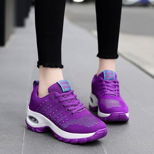 Women Sneakers Mesh Running shoes Ladies Walking Dancing Sport Shoes Outdoor Air Cushion Breathable Footwear Lace up Sneakers