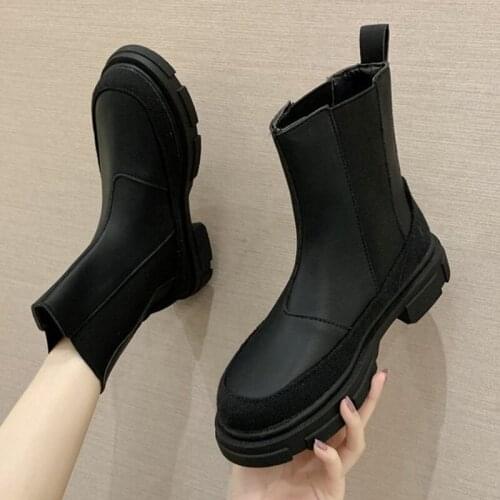 Elastic Band riding boots women 2020 platform boots height increasing shoes women slip on botas thicken soled stretch sock boots