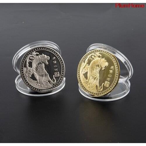 Gold Coin Twelve Zodiac Tiger Ox Commemorative Coins Collection Gift Decorative Coins Collection Decoration Goods