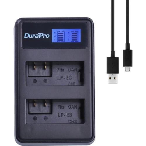 1pc LP-E8 LPE8 LP E8 LCD USB Dual Battery Charger for Canon EOS 550D 600D 650D 700D kiss X4 X5 X6i X7i Rebel T2i T3i T4i T5i