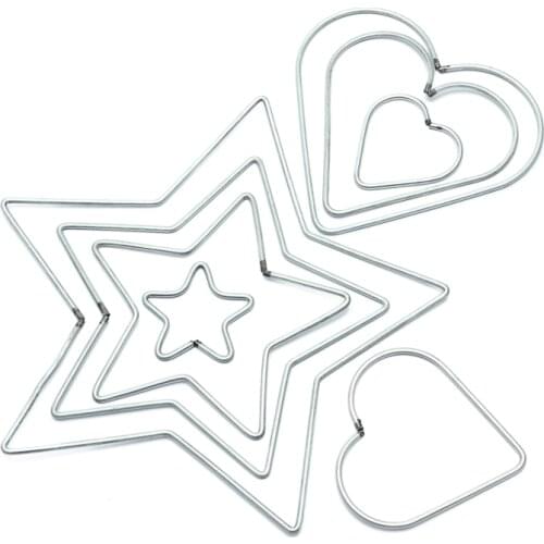 10pcs 50mm-200mm Dream Catcher Circle Round Heart Star Shape Findings Hanging Iron Circles Connector Jewelry Findings