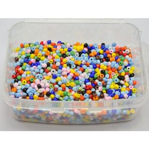 5000 Opaque Glass Seed Beads 2mm (10/0) Mixed Colour + Storage Box