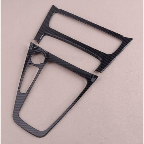 Car A/C Controls Box Gear Shift Panel Decorative Frame Cover Carbon Fiber Trim Fit For Ford Focus 2015 2016 2017 2018