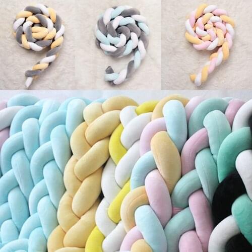 2M/3M Crib Bumper Room Decor Cushion Bumper For Kids Baby Bumper Bed Braid Portable Folding Bed Removable Bumper Christmas Gift