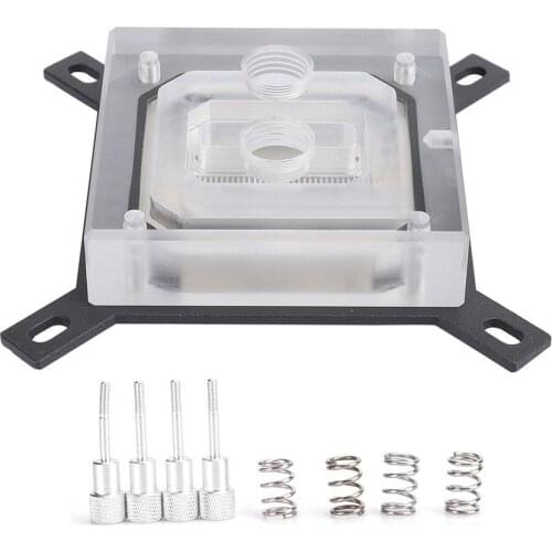CPU Water Cooling Block CPU Liquid Block Acrylic Panel with 0.5mm Micro Waterway G1/4 Thread for INTEL-115X / 2011 / 2066 Series