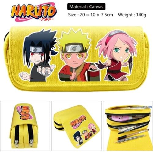 Anime Naruto Pencill Case School Cartoon Black Pen Bag School Supplies Stationery Schoolbag Birthday Party Gifts for Boys