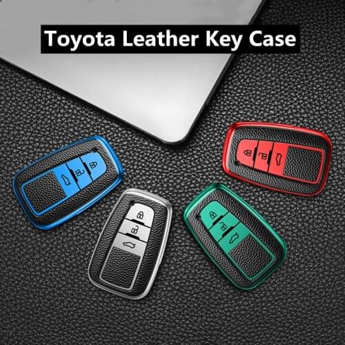 2020 Leather TPU Car Key Cover Case Accessories Keychain Covers Protect For Toyota Prius Camry Corolla C-HR CHR RAV4 Prado 2018
