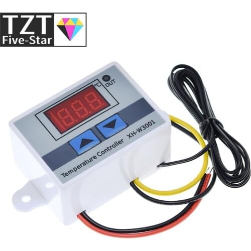 TZT 10A 12V 24V 220VAC Digital LED Temperature Controller XH-W3001 for Arduino Cooling Heating Switch Thermostat NTC Sensor