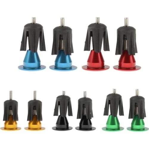 Colorful Aluminum Bike Bicycle Cycling Handlebar Grips Handle Bar Cap End Plugs - One Pair - Black/Red/Gold/Blue/Green