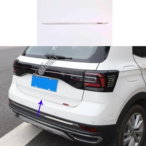 For Volkswagen VW T-cross Tcross 2018 2019 2020 2021 Stainless Steel Rear Door Bottom Tailgate Trunk Lid Tail Gate Trim Frame