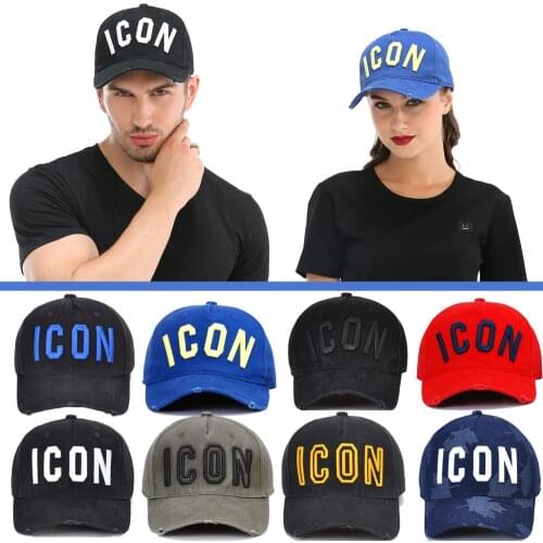 DSQICOND2 Brand 2021Fashion ICON Letter Cotton Mens Baseball Cap Women Snapback Hat DSQ Hat Dad Hat Cotton Bone Trucker Cap