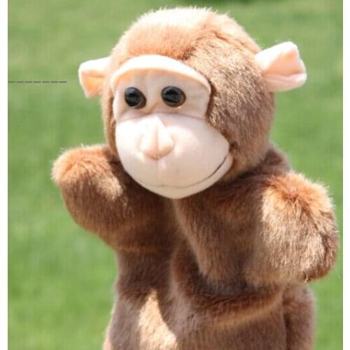 Story toy 1pc 26cm cartoon naughty little monkey hand puppets plush pacify educational game perform prop stuffed babygift