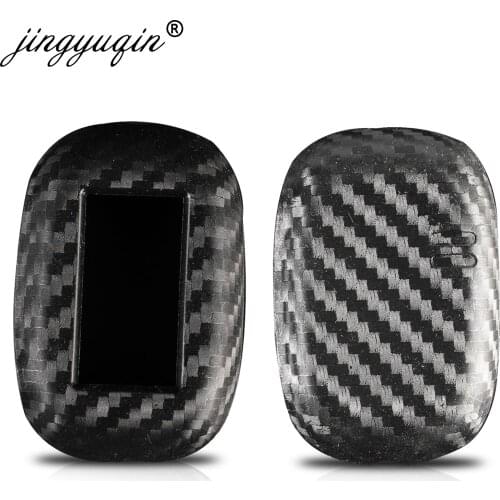 Jingyuqin New Carbon Silicone Case KeyChain For Starline B92 B93 B94 B62 B64 Russian 2-way Alarm System Alarm Key Fob Cover