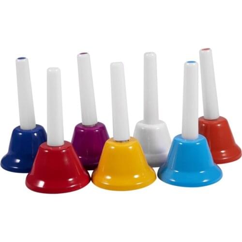 Handbell Hand Bell 8-Note Metal Colorful Kid Children Musical Toy Percussion Instrument