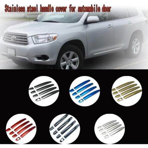 Car door handle cover stainless steel Chrome decorative sticker For Toyota Highlander XU20 Kluger Hybrid 2001-2008