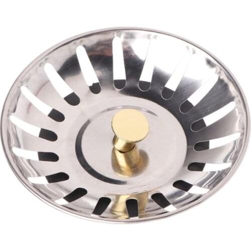 Kitchen Stainless Steel Basin Drain Dopant Sink Strainer Basket Waste Filter L4MB