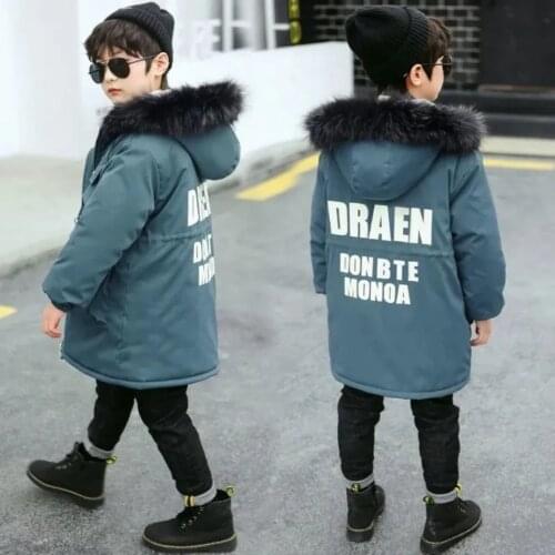 Children Winter Jacket 2021 Boys Fur Coat Parkas Teenage 3 5 6 7-12 years Child Outerwear Casual Hooded Warm Coat Baby Clothing