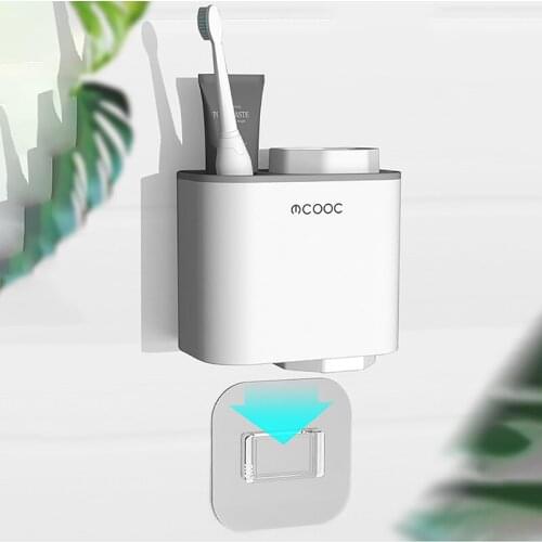 Magnetic Inverted Toothbrush Holder With Cups Wall Toothpaste Storage Rack Drain Toothbrush Organizer Bathroom Accessories