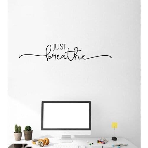 Lovely Just Breathe Cartoon Wall Decals Pvc Mural Art Diy Poster For Baby Kids Rooms Decor Vinyl Art Decal