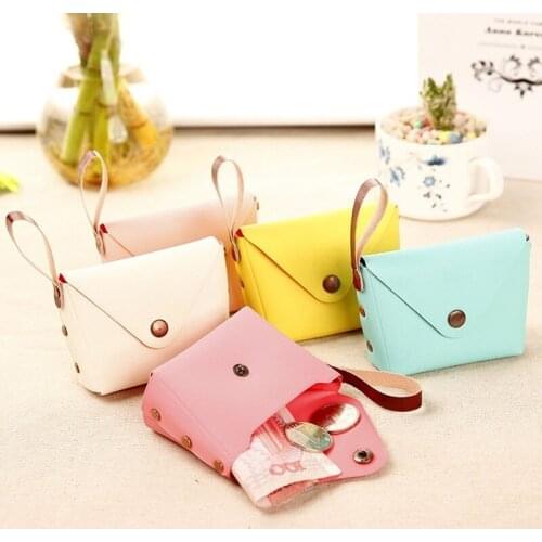 Fashion PU Leather Coin Purse Women Small Wallet Female Change Purses Mini Childrens Pocket Wallets Key Card Holder Hand Bag